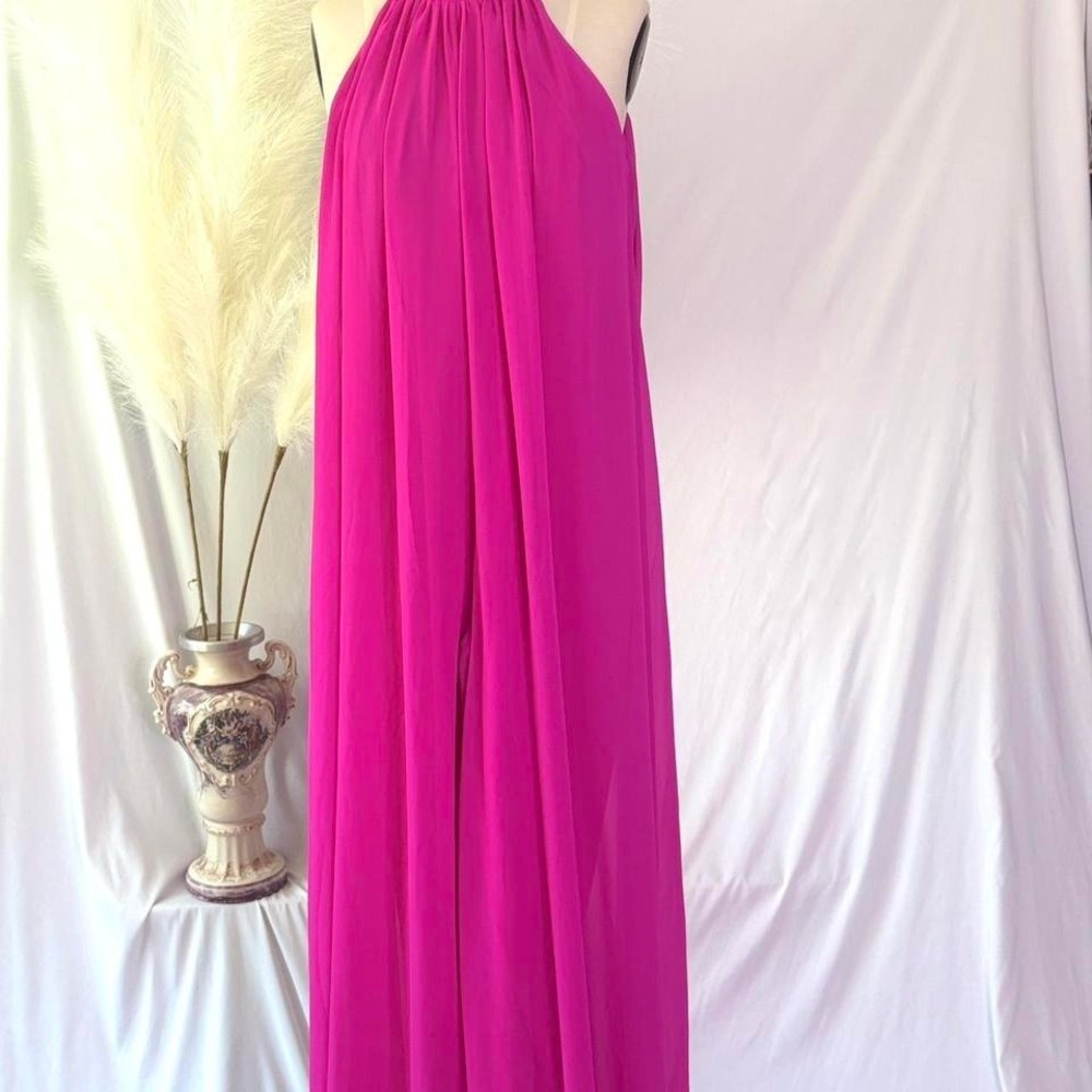 Hot Pink Fuchsia Halter Palazzo Pant Jumpsuit S
